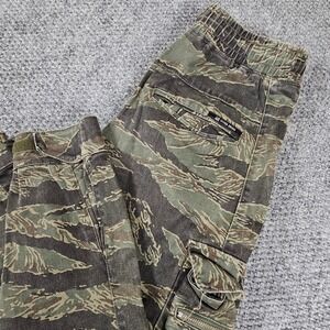 Hyper Denim Tiger Stripe Camo Cargo Jogger Pants Mens Medium Green Utility Zip